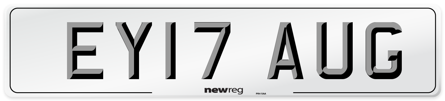 EY17 AUG Number Plate from New Reg